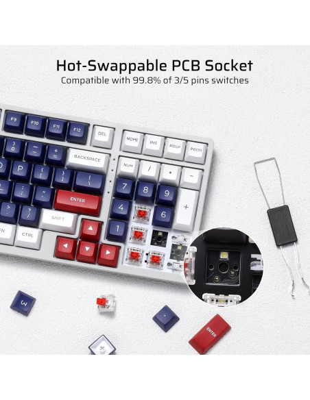 Teclado Mecánico LTC NB981 98 Teclas Retroiluminado Blanco Teclado Mecánico LTC NB981 98 Teclas Retroiluminado Blanco