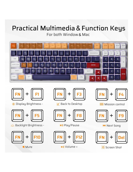 Teclado Mecánico LTC NB981 98 Teclas Retroiluminado Blanco Teclado Mecánico LTC NB981 98 Teclas Retroiluminado Blanco