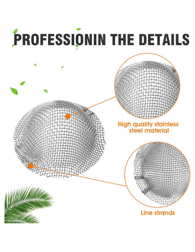 60 Filtros de Pantalla de Tazón JIYIN 16mm Acero Inoxidable