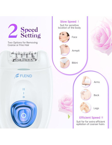 Epilador Facial 2 en 1 Flend para Mujeres con Luz LED