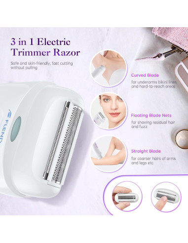 Epilador Facial 2 en 1 Flend para Mujeres con Luz LED