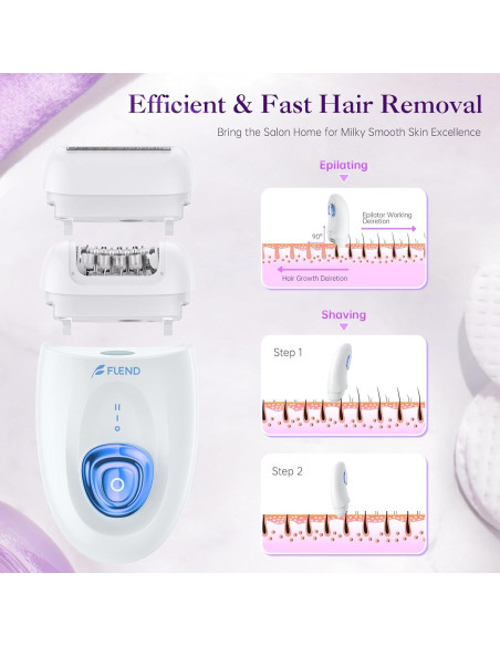 Epilador Facial 2 en 1 Flend para Mujeres con Luz LED