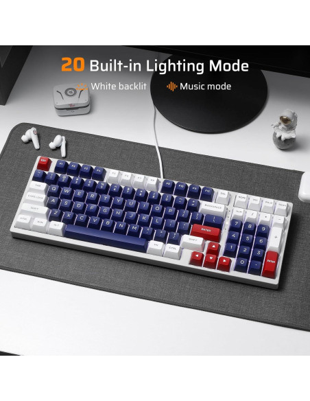 Teclado Mecánico LTC NB981 98 Teclas Retroiluminado Blanco Teclado Mecánico LTC NB981 98 Teclas Retroiluminado Blanco