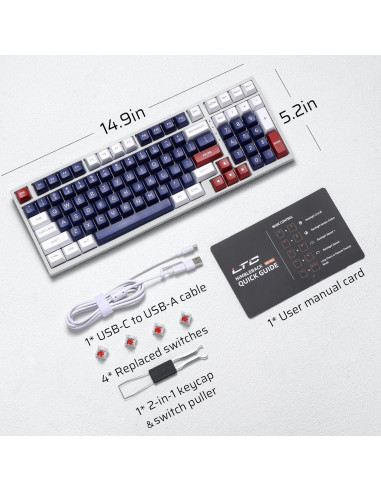 Teclado Mecánico LTC NB981 98 Teclas Retroiluminado Blanco