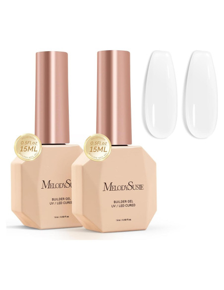 Gel Constructor para Uñas MelodySusie 2PCS 15ml Blanco Lechoso