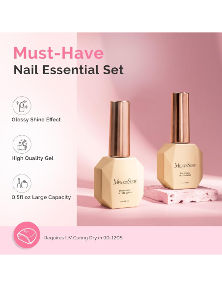 Gel Constructor para Uñas MelodySusie 2PCS 15ml Blanco Lechoso