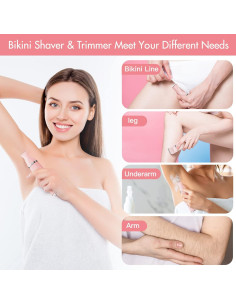 Recortadora Eléctrica de Bikini AIBRIT PRO YP-7017 Rosa 2 en 1 2