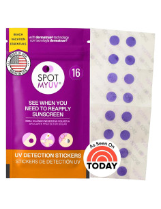 SpotMyUV Etiquetas Detección UV para Protector Solar 16 Unidades