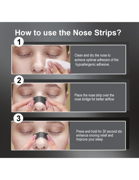 Tiras Nasales AROIC 90 Pcs Negras Antironquidos Universal