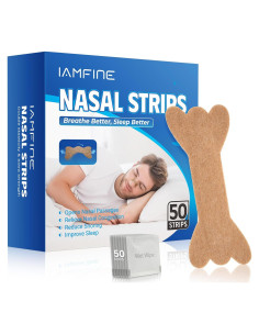 Tiras Nasales IAMFINE Antironquidos 50 Unidades Alivio Congestión