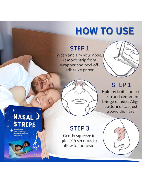 Tiras Nasales Antironquidos Hipoalergénicas MrKayll - 50 Unidades Tiras Nasales Antironquidos Hipoalergénicas MrKayll - 50 Unidades