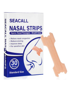 Tiras Nasales Antironquidos SEACALL - 30 Unidades, Alivio Congestión