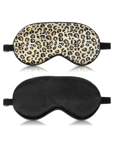 2 Máscaras de Sueño de Seda Geyoga con Correa Ajustable