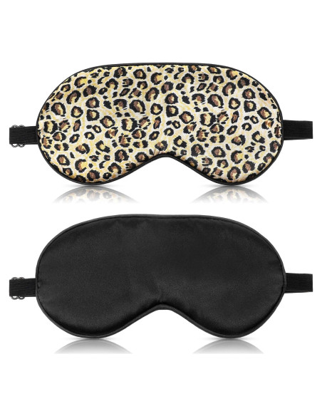 2 Máscaras de Sueño de Seda Geyoga con Correa Ajustable