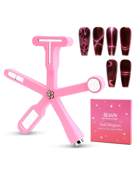 Imán de Uñas Multifuncional BQAN Rosa 6 en 1 para Esmalte de Gel