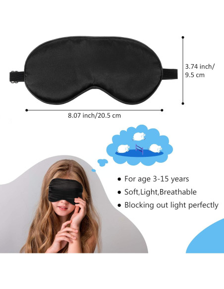 2 Máscaras de Sueño de Seda Geyoga con Correa Ajustable