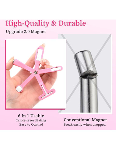 Imán de Uñas Multifuncional BQAN Rosa 6 en 1 para Esmalte de Gel