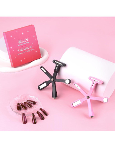 Imán de Uñas Multifuncional BQAN Rosa 6 en 1 para Esmalte de Gel