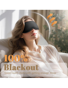 Máscara para dormir Vynix 100% blackout ajustable - Negro 2