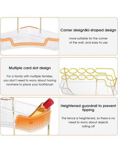 Organizador de Maquillaje JIAN YA NA 3 Niveles Transparente