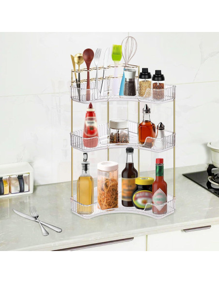 Organizador de Maquillaje JIAN YA NA 3 Niveles Transparente