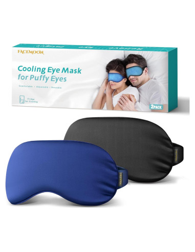 2PCS Máscara Fría para Ojos FACEMOON - Alivio de Ojeras y Migrañas
