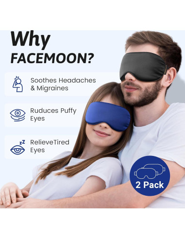 2PCS Máscara Fría para Ojos FACEMOON - Alivio de Ojeras y Migrañas