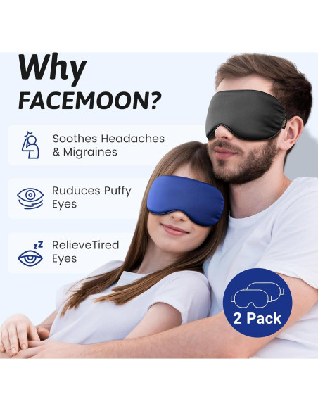 2PCS Máscara Fría para Ojos FACEMOON - Alivio de Ojeras y Migrañas