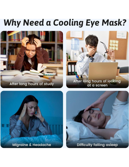 2PCS Máscara Fría para Ojos FACEMOON - Alivio de Ojeras y Migrañas