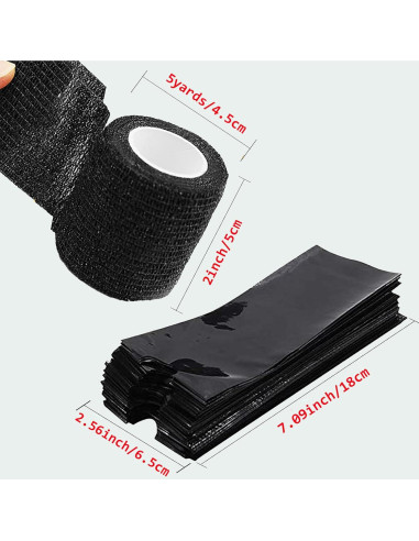 SOTICA 200 Fundas para Plumas de Tatuaje + 6 Cintas de Agarre