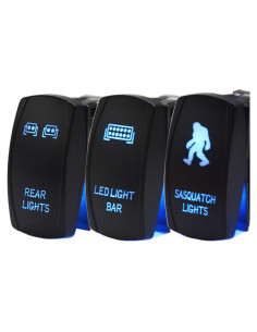 Interruptor Rocker Dasen 3PCS LED Azul para ATV UTV SUV