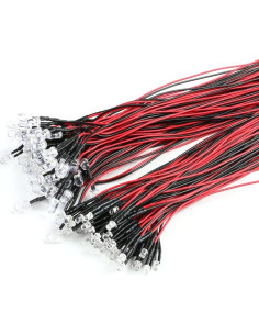 50 Diodos LED Azul 3mm JESSINIE con Cable 20cm 5-12V 2