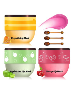 Bálsamo Labial Honey Pot 3PCS - Miel, Manzana, Cereza