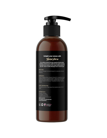 Aceite de Masaje Vainilla Honeydew 236.6 ml Hidratante Vegano