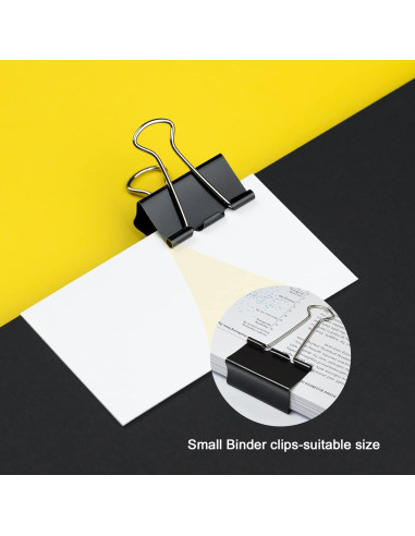 130 Clips de Carpeta Pequeños DANRONG 19mm Negros para Oficina