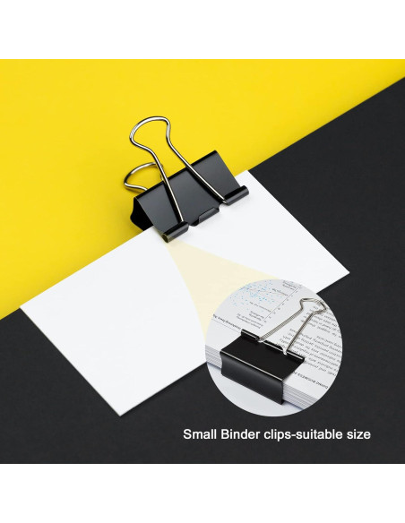 130 Clips de Carpeta Pequeños DANRONG 19mm Negros para Oficina