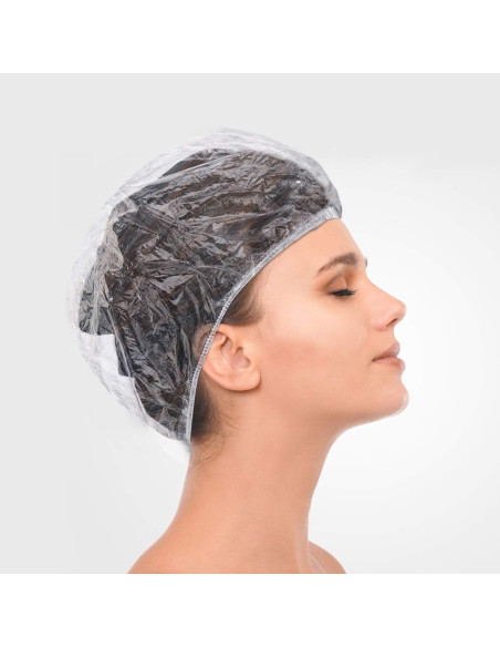 100 Gorras de Ducha Desechables Transparentes Micobin 50CM