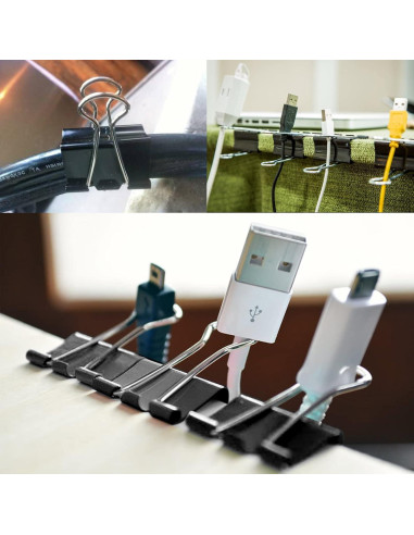 130 Clips de Carpeta Pequeños DANRONG 19mm Negros para Oficina