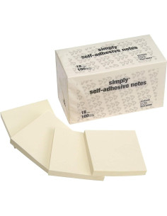 Notas Adhesivas 3M Amarillo 7.6x7.6 cm 18 Paquete 2