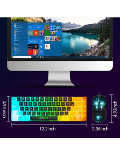 CHONCHOW Combo Teclado y Ratón Gaming RGB 68 Teclas 2