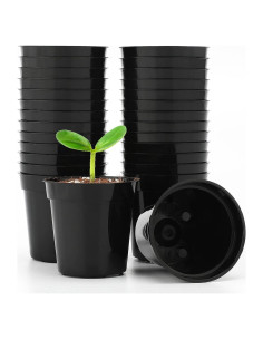 Macetas de Plástico Negras KINGLAKE GARDEN 50 Unidades 5.4 cm