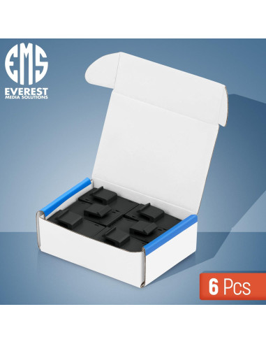 Acoplador Keystone RJ45 Cat6 Everest - Hembra a Hembra, Negro, Paquete de 6