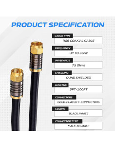 Cable Coaxial RG6 Cuádruple Blindaje 0.91m Cables Direct Online 2