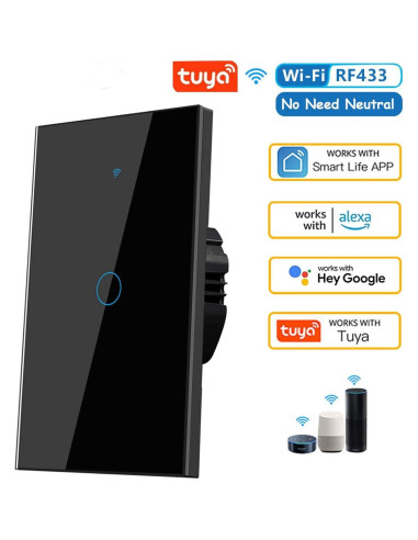 Interruptor de Luz Táctil Inteligente Lslinagmei 1 Gang WiFi