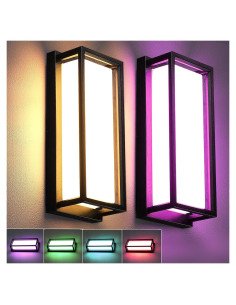 Apliques LED iYogaled 2 Paquetes IP65 Multicolor 18W