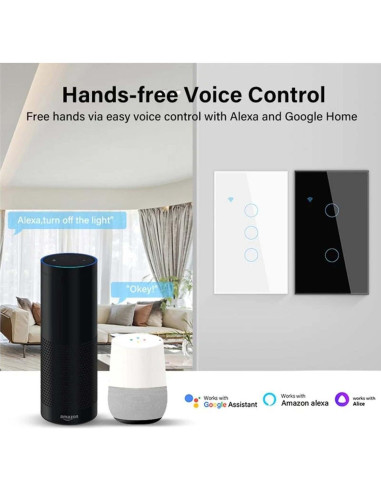 Interruptor de Luz Táctil Inteligente Lslinagmei 1 Gang WiFi