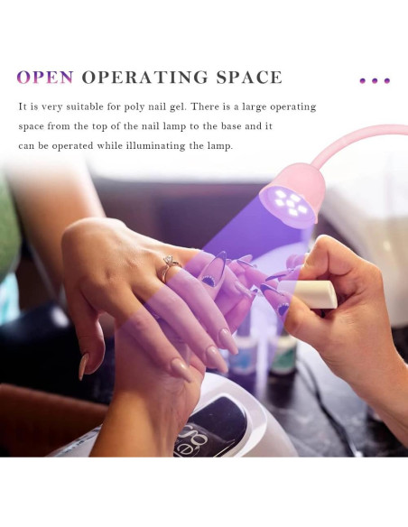 Lámpara UV LED de Uñas Smallshs Rosa, Secado Rápido 18W