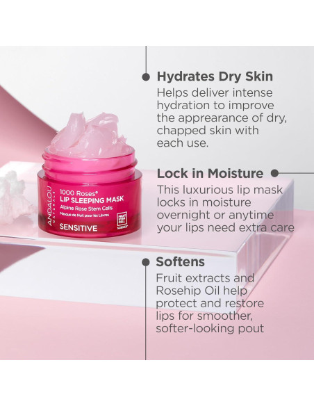 Máscara Labial Nocturna Andalou Naturals 1000 Rosas 11.83g