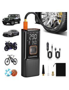 Compresor de Aire Portátil Lazyshine 9000mAh 12V 150PSI