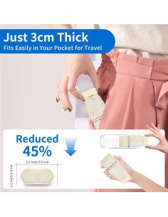 Paraguas Compacto Ponviora Beige Plegable UPF 50+ Ligero 2